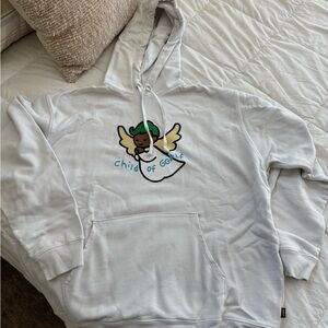White Hoodie with Angel Graphic